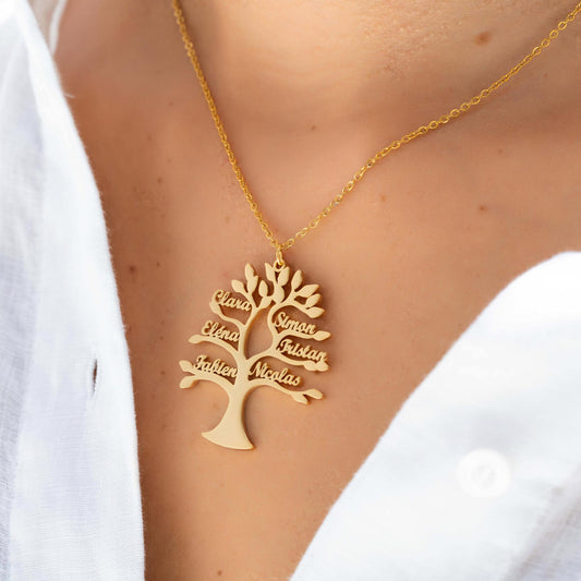 COLLIER ARBRE DE VIE JUSQU'À 9 PRÉNOMS