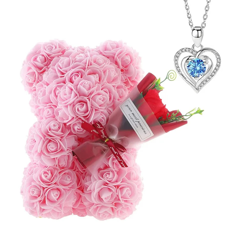 LoveBear - Ours en Roses de 25 cm en Mousse Artificielle