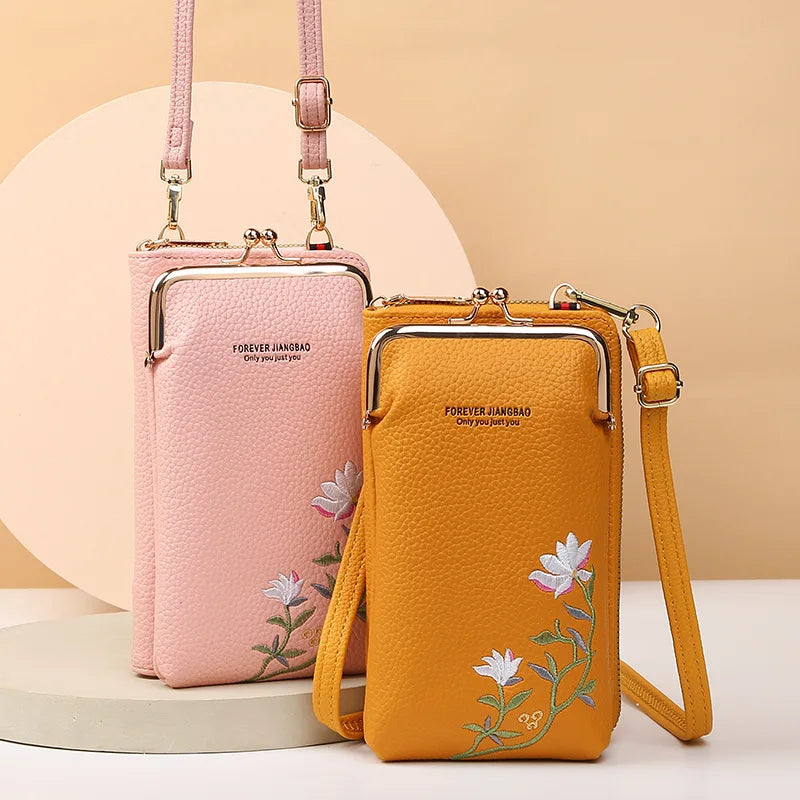 EmbroiderBag - Sac Long à Bandoulière pour Femmes avec Broderie