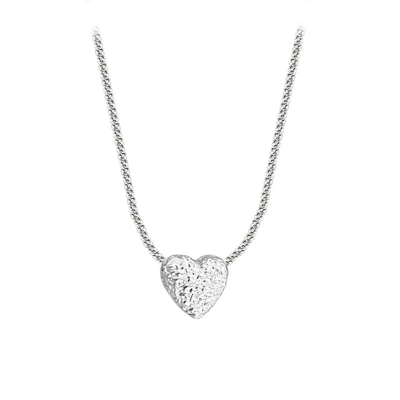 LoveHammer - Collier en Argent 925 avec Pendentif Cœur pour Filles